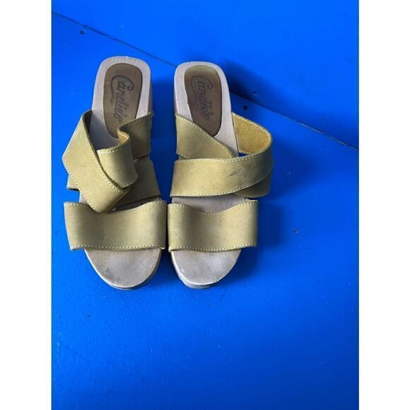 Vintage Candies Women’s Platform Sandal Size 10 Yellow Chunky Heel - Picture 5 of 6